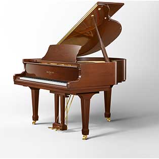 Hallet Davis and Co HS148 grand piano with a walnut finish