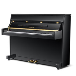 Hallet Davis HS109D upright piano in ebony finish