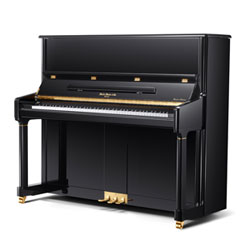 Hallet Davis HS131Y upright piano in ebony polish finish