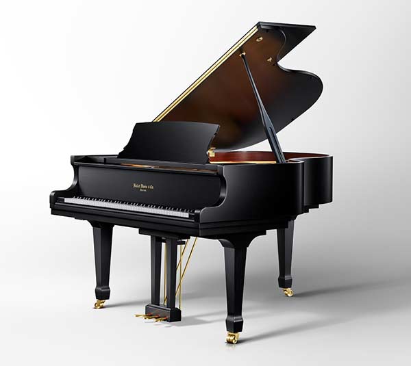 The Hallet Davis grand piano, model HS170 in ebony polish finish